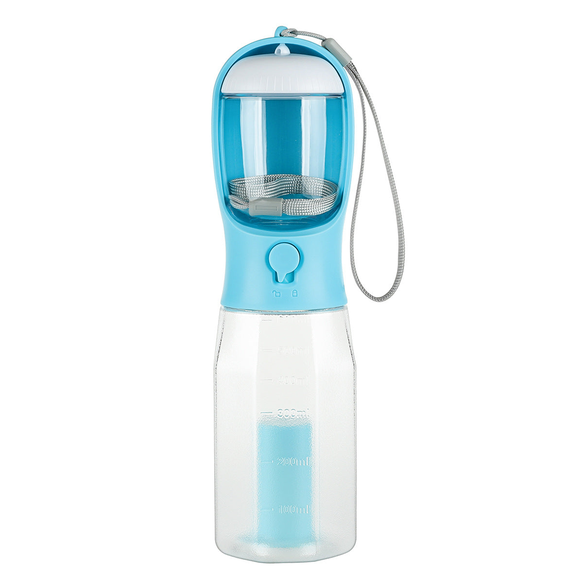 Bouteille d'eau portable multifonctionnelle 3 en 1 pour chat et chien, avec distributeur de nourriture et de déjections. Anti-fuites. Accessoires pour animaux de compagnie.