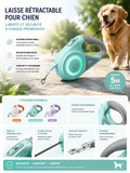 Laisse rétractable ROJECO 5 m pour chien – Promenade jour et nuit