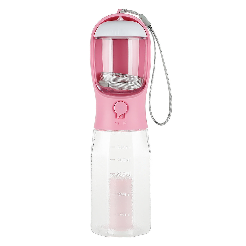 Bouteille d'eau portable multifonctionnelle 3 en 1 pour chat et chien, avec distributeur de nourriture et de déjections. Anti-fuites. Accessoires pour animaux de compagnie.