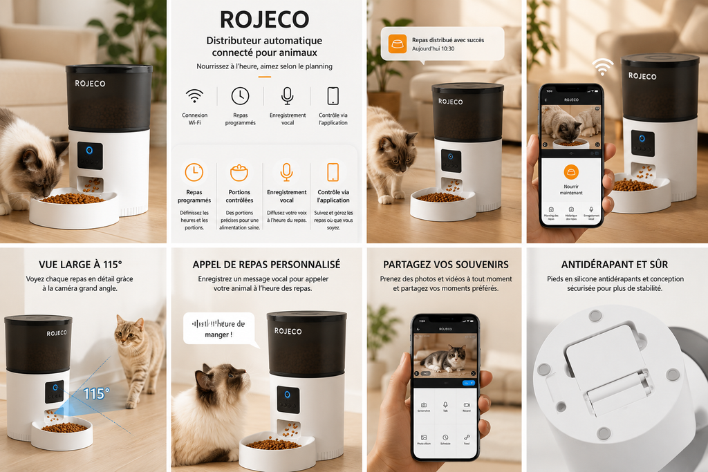 Distributeur automatique de croquettes avec caméra HD et contrôle intelligent