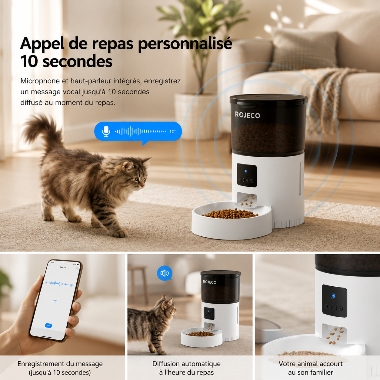 Distributeur automatique de croquettes avec caméra HD et contrôle intelligent