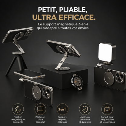 Support magnétique double pour smartphone, accessoire griffe froide pour photographie professionnelle