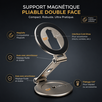 Support magnétique double pour smartphone, accessoire griffe froide pour photographie professionnelle