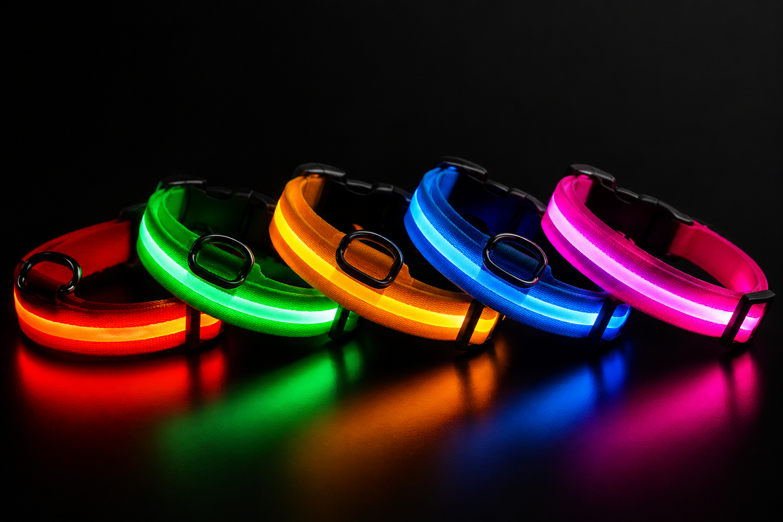 Collier lumineux LED en nylon pour chien et chat, clignotant pour une sécurité nocturne optimale, laisse ajustable. Accessoires pour animaux de compagnie.